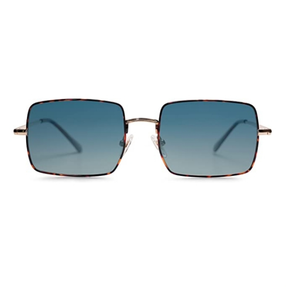 New Rectangle Polygon Blue Polarized Sunglasses for Women Men Retro Classic - Picture 2 of 5